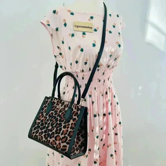 Kate Spade Purse Ellie Spotted Leopard Canvas Small Tote - Picture 11 of 11